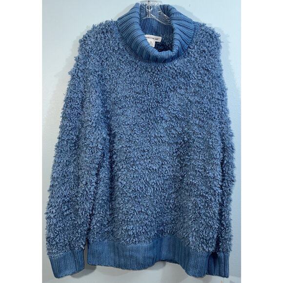 Skye's The Limit Ladies XL Soft Fluffy Blue Cowl Neck Fashion Sweater NWT - Picture 1 of 7